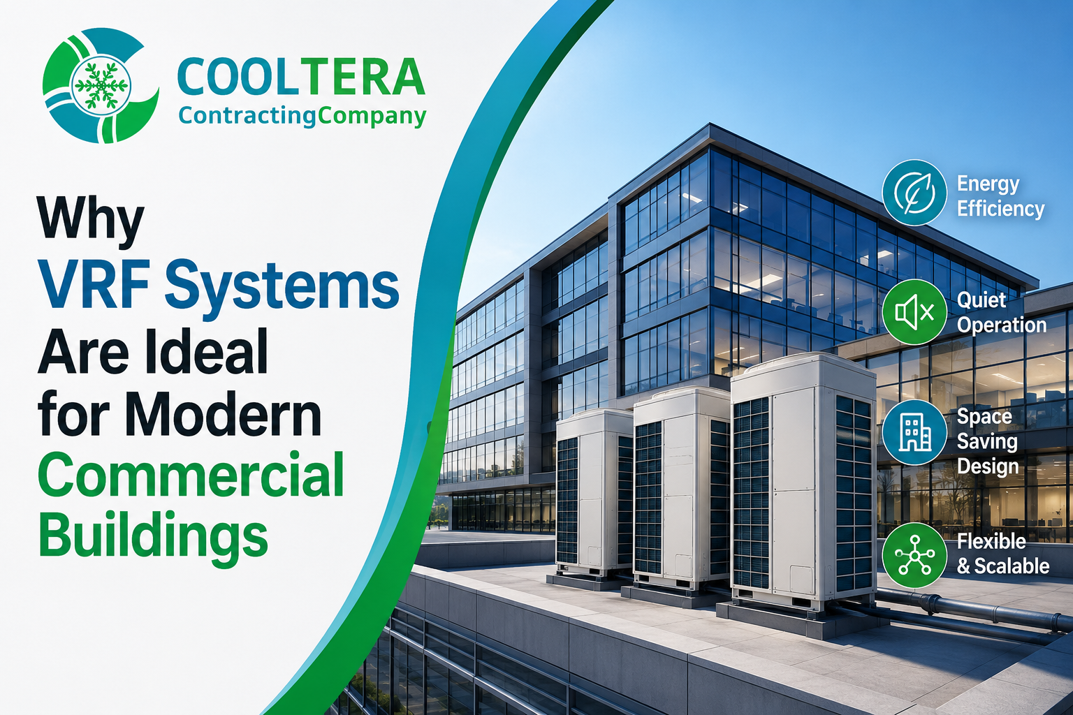 VRF air conditioning system installed in a modern commercial building